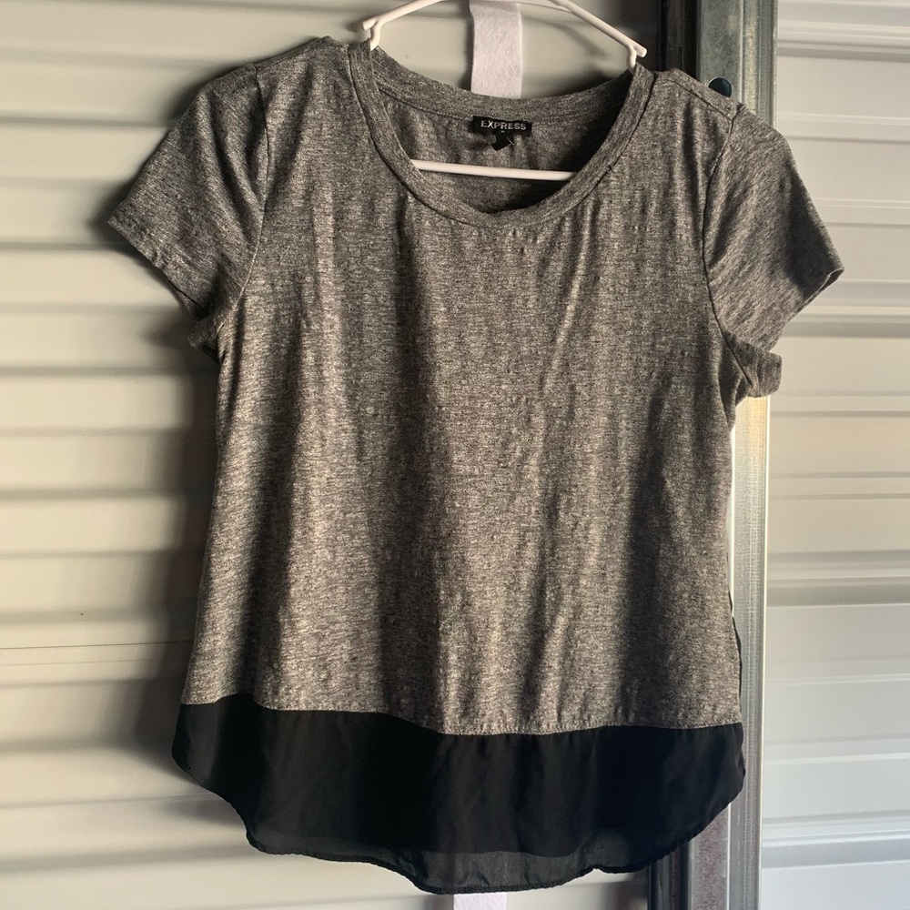 3/$12 Fabric mix tee express sz xs